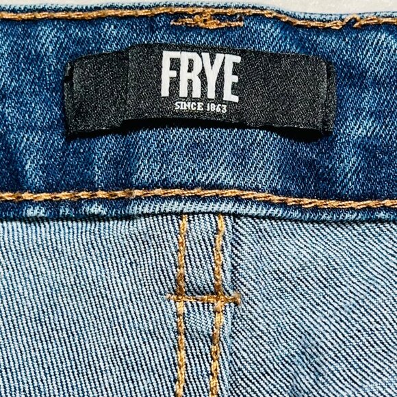 FRYE Women's Stretch High Rise Slim Leg Regular Fit Blue Denim Jeans Size 14/32 - Picture 5 of 11